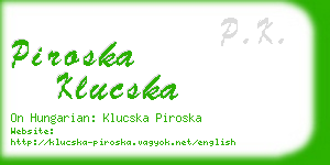 piroska klucska business card